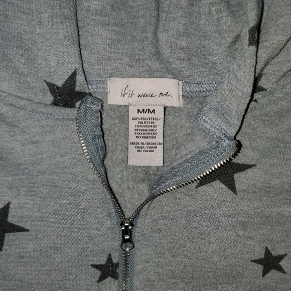 If It Were Me Gray Zip Up Star Hoodie - Picture 2 of 9